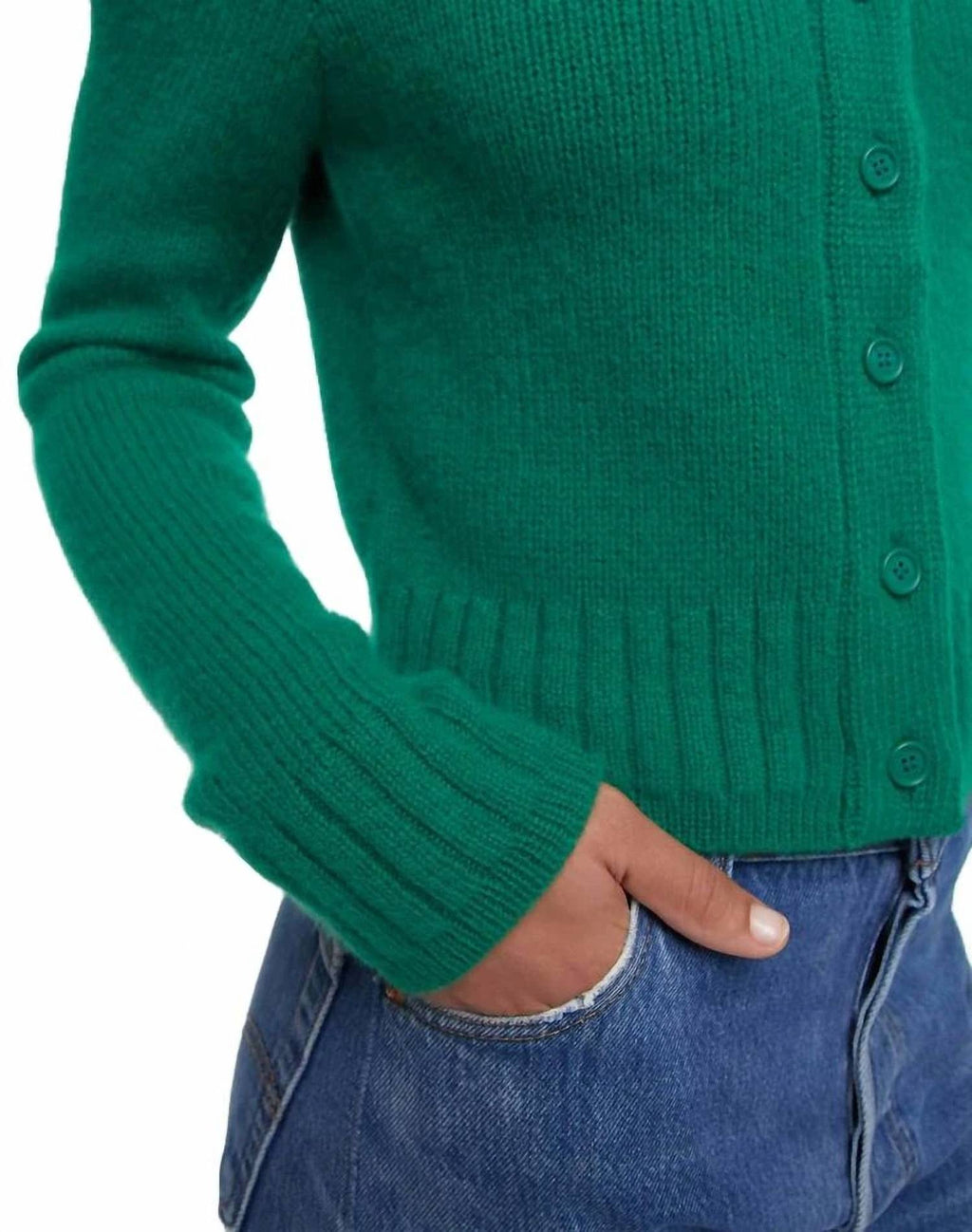 Baby Crew Cardigan In Grass Green