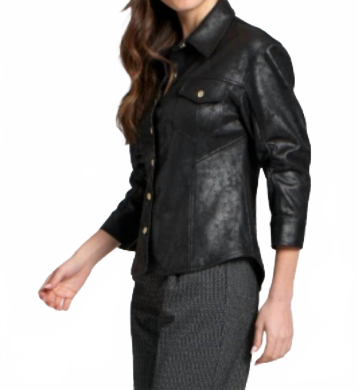 Vegan Leather Shirt In Black