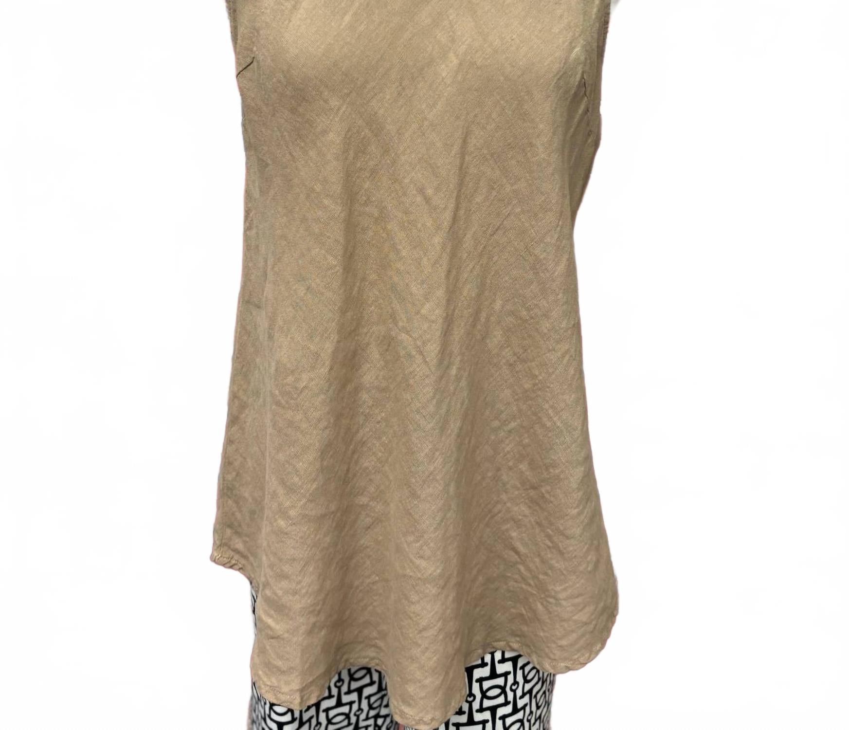 Women's Essential Linen Blend Swing Tank Top In Camel