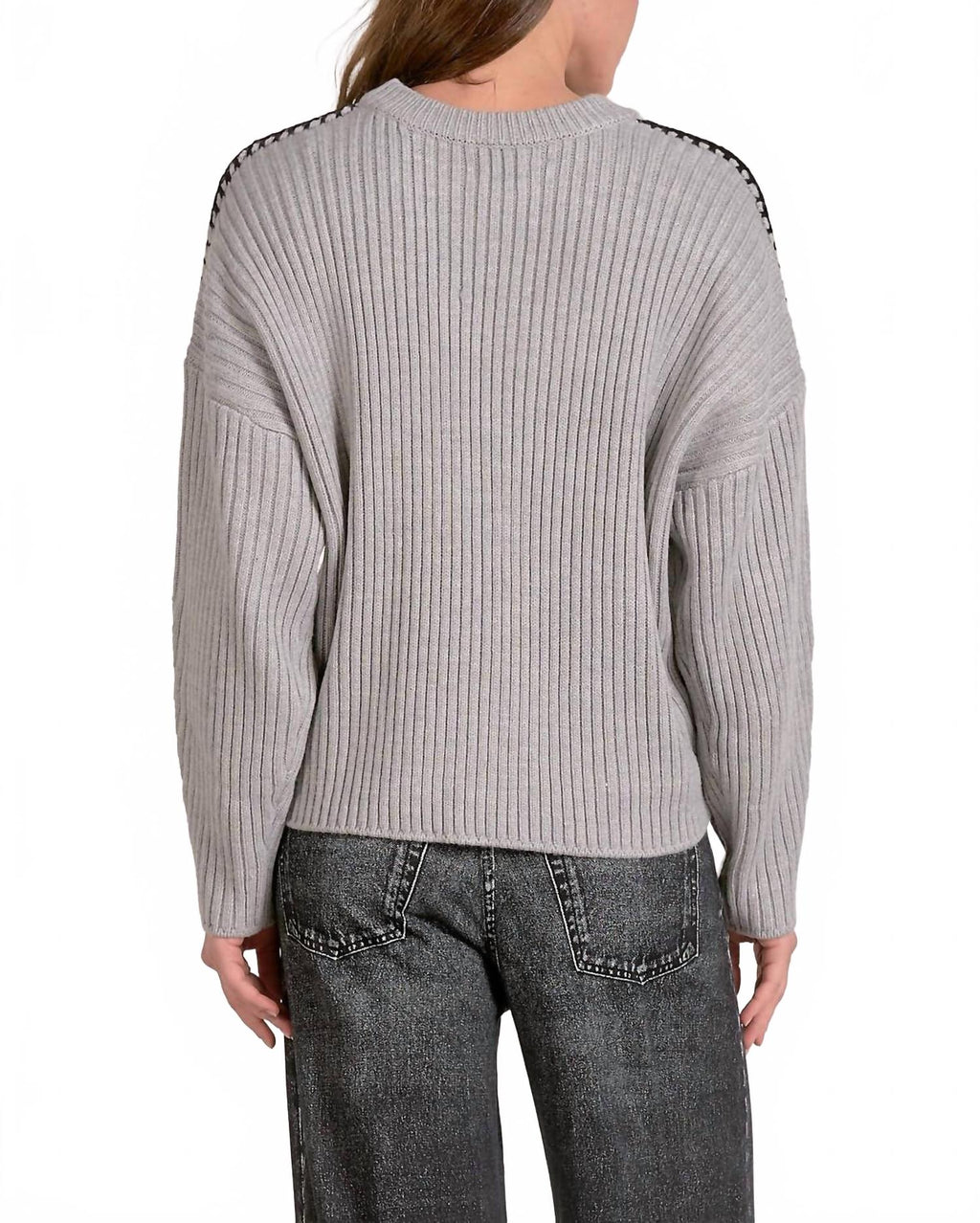 The Hunley Sweater In Grey/ Black