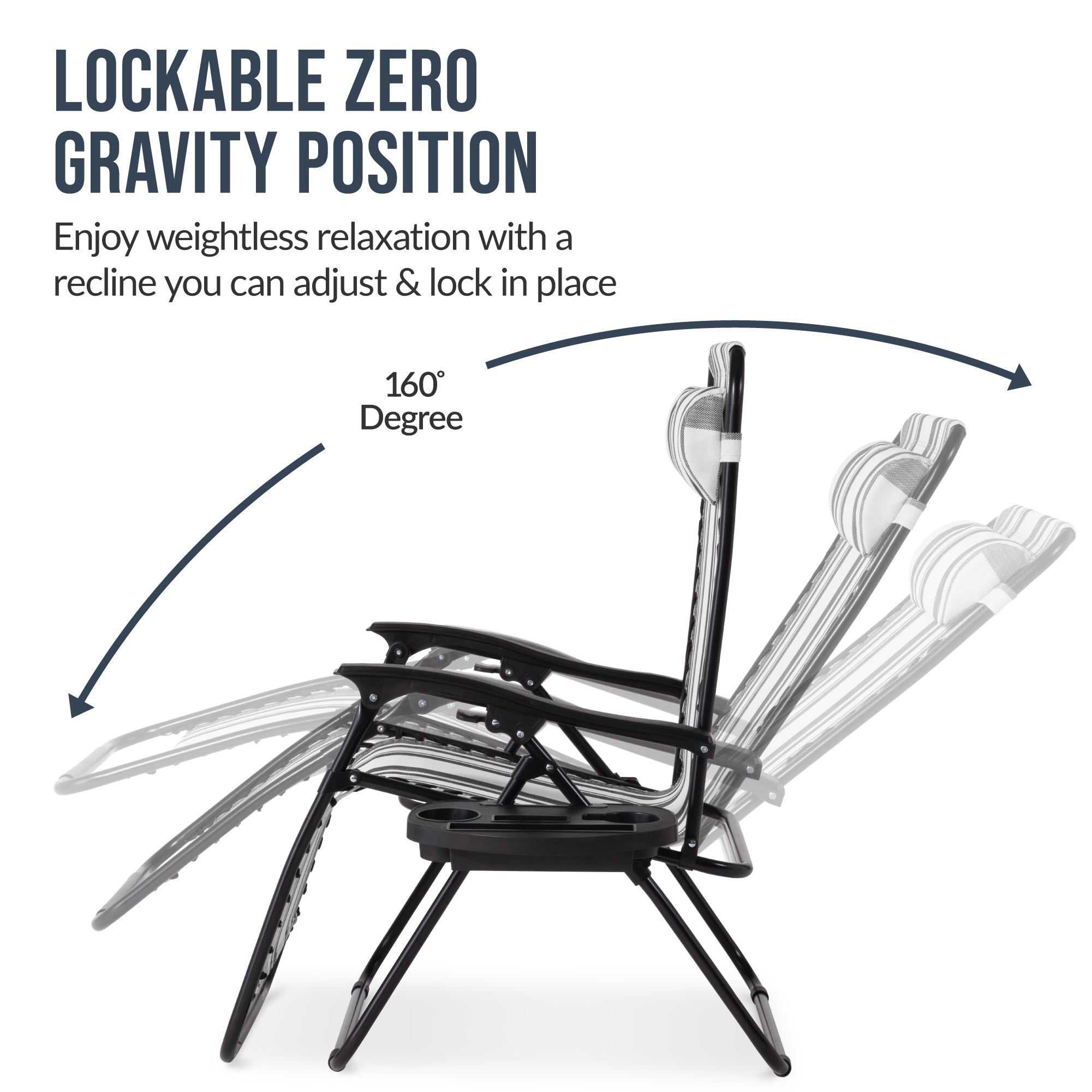 Best Choice Products Set of 2 Extra Wide Zero Gravity Lounge Chair Recliners w/ Cup Holder