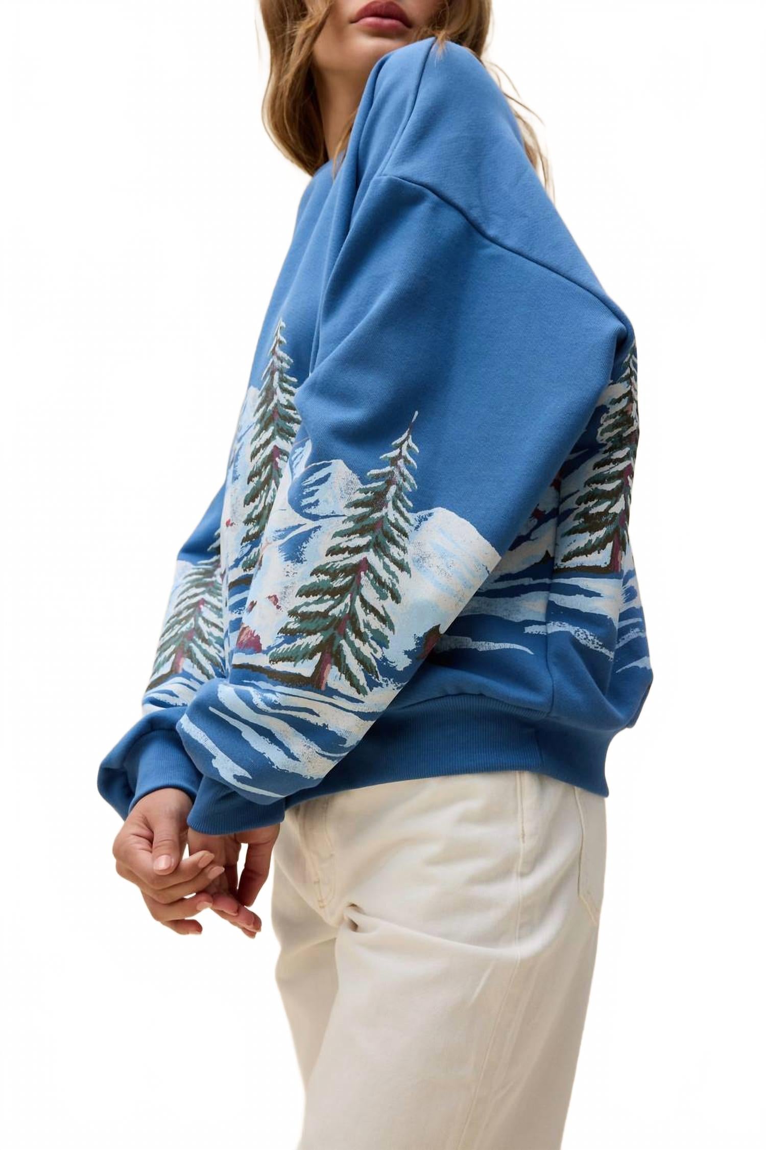 Alpine Ski Oversized Sweatshirt In Blue