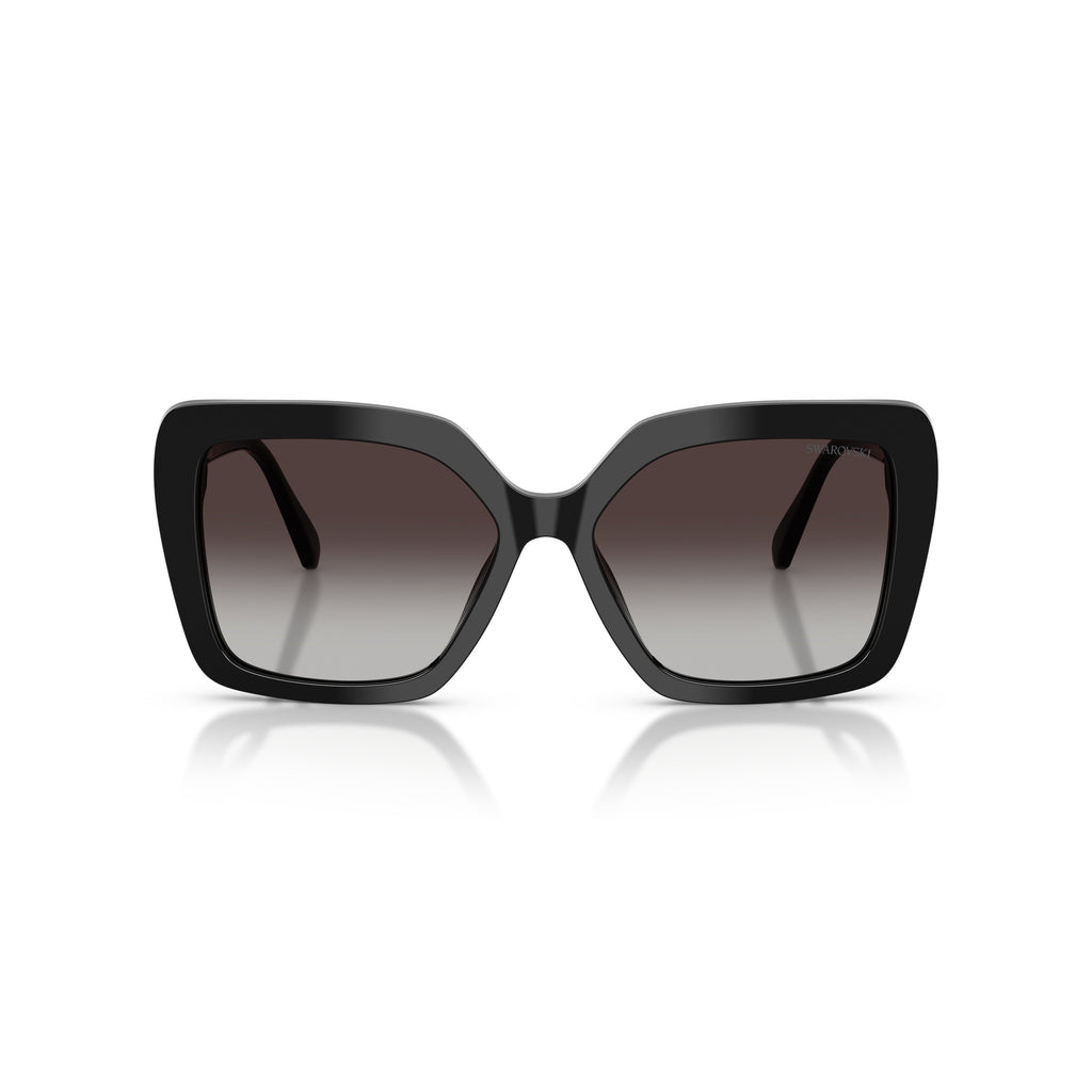 0Sk6049 Oversized Black Acetate Sunglasses with Crystal Accents