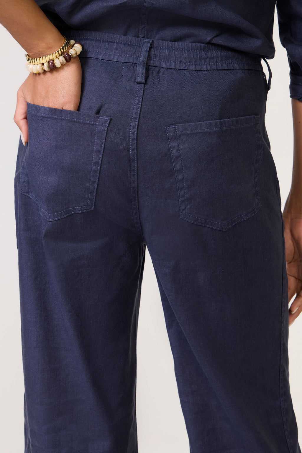 Women's Joelle Stretch Linen Trouser with Tie Waist Pants