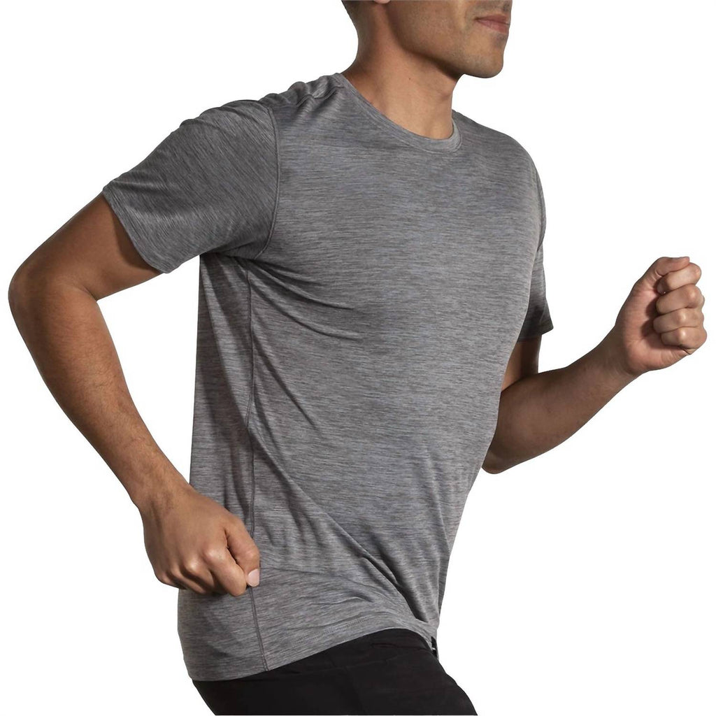 Luxe Short Sleeve Tee In Heather Charcoal