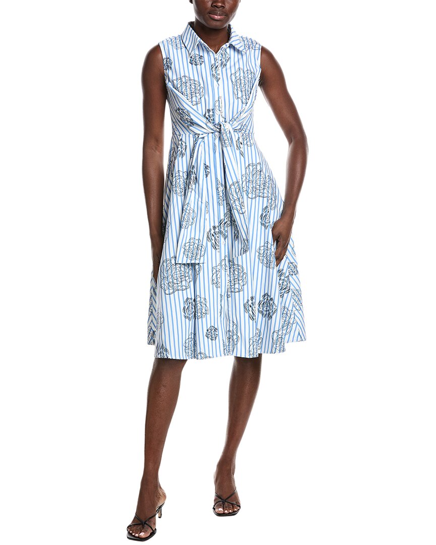 Gracia Stripe Print Sleeveless Front Tie Dress