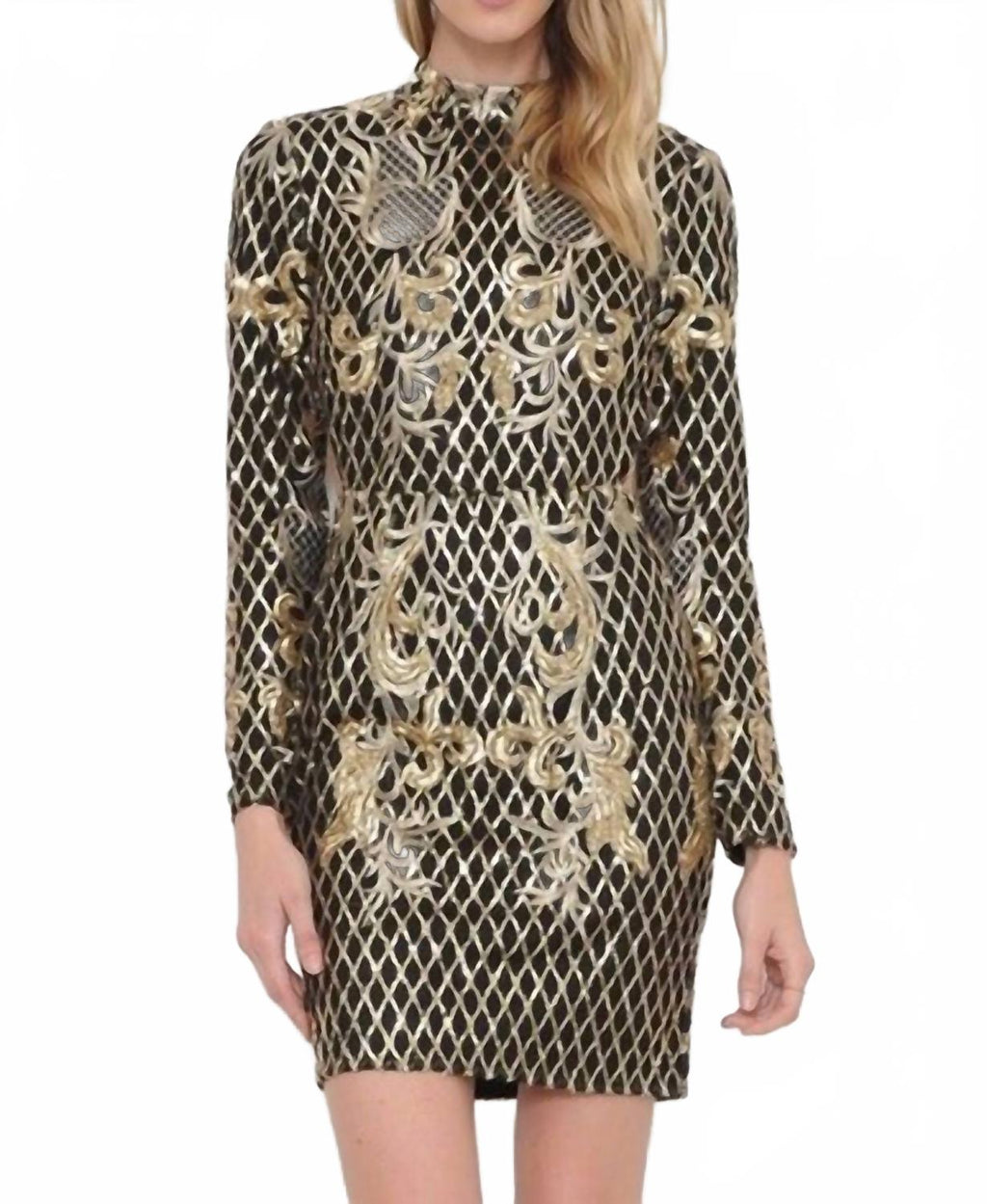 Baroque Mini Dress In Black
