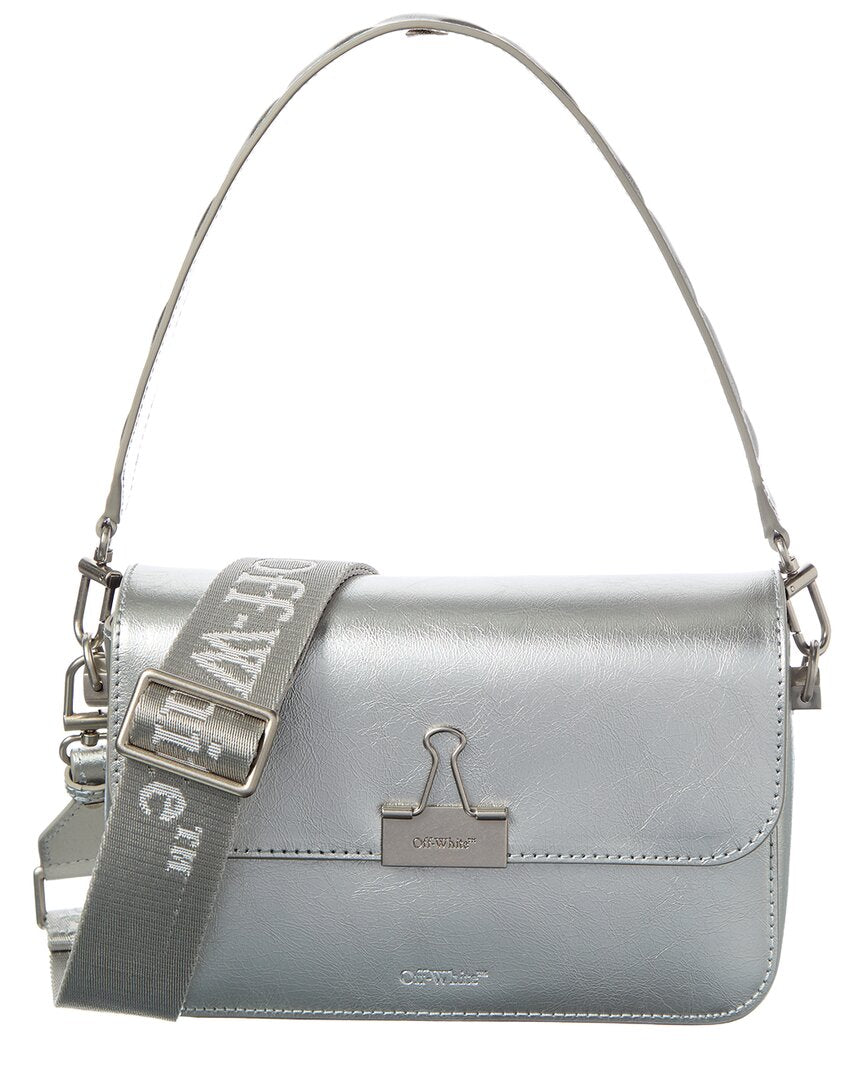 Off-White Binder Medium Leather Clutch