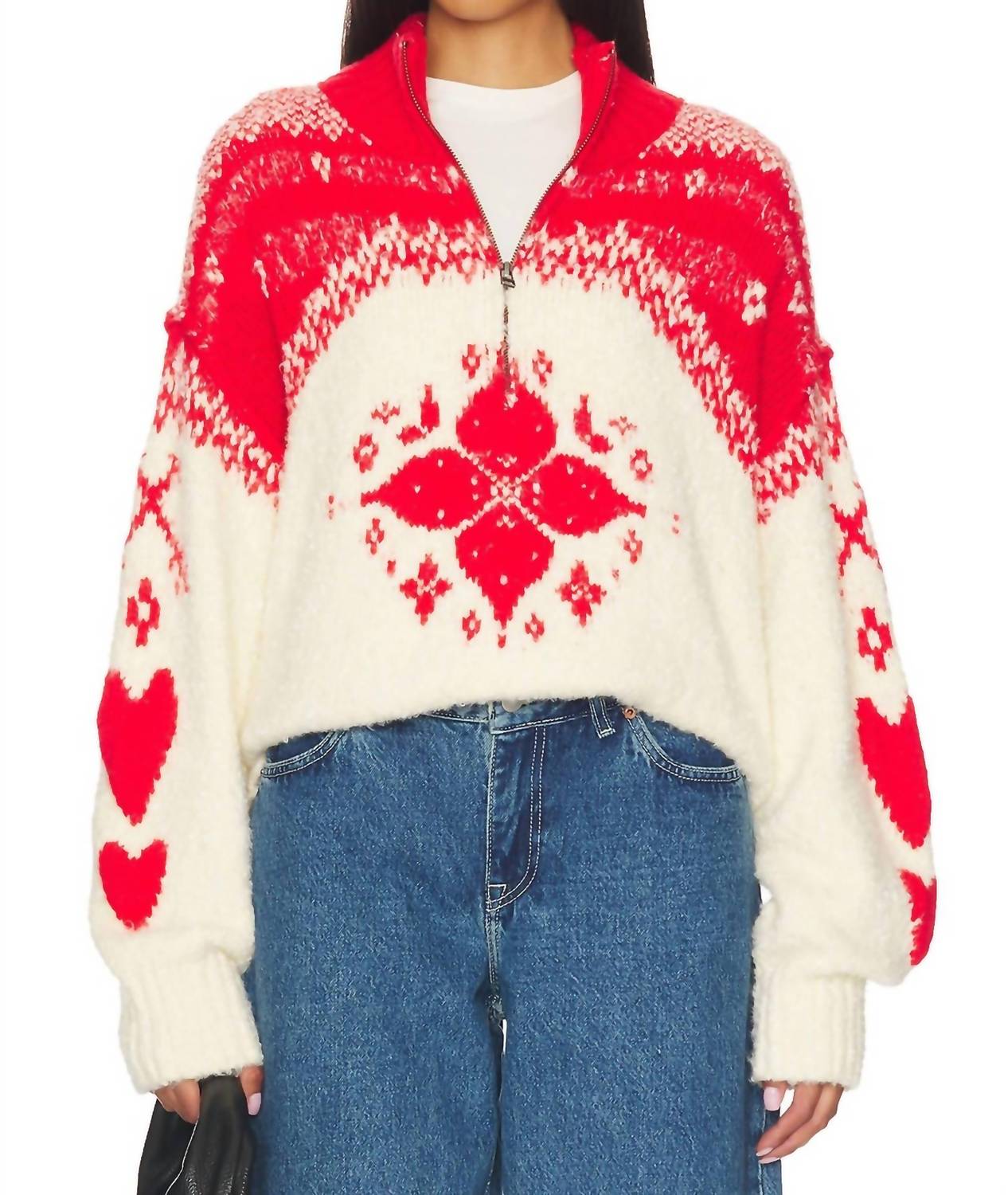 Mythical Knit Sweater In Vanilla Scarlet Combo