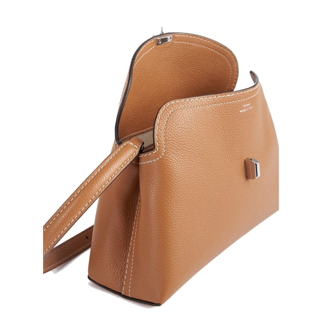 Toteme T-Lock Grained-Leather Clutch Bag Women