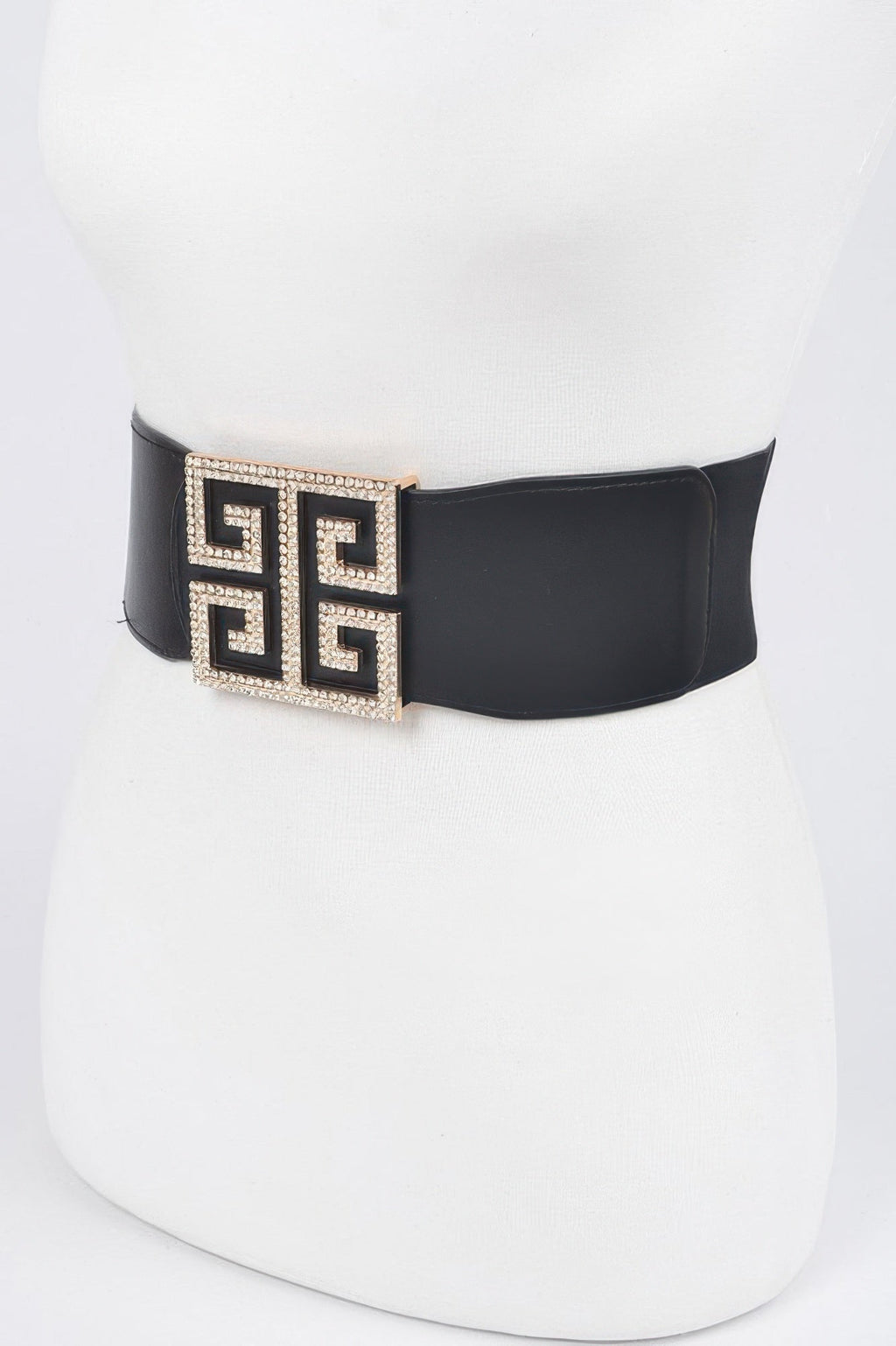 Rhinestone Buckle Stretch Belt