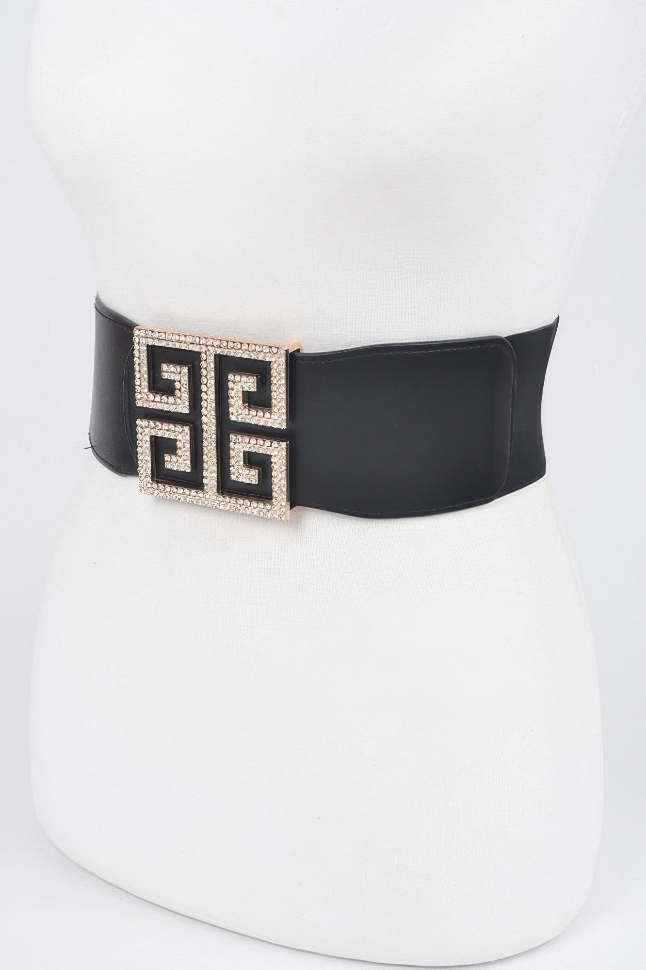 Rhinestone Buckle Stretch Belt