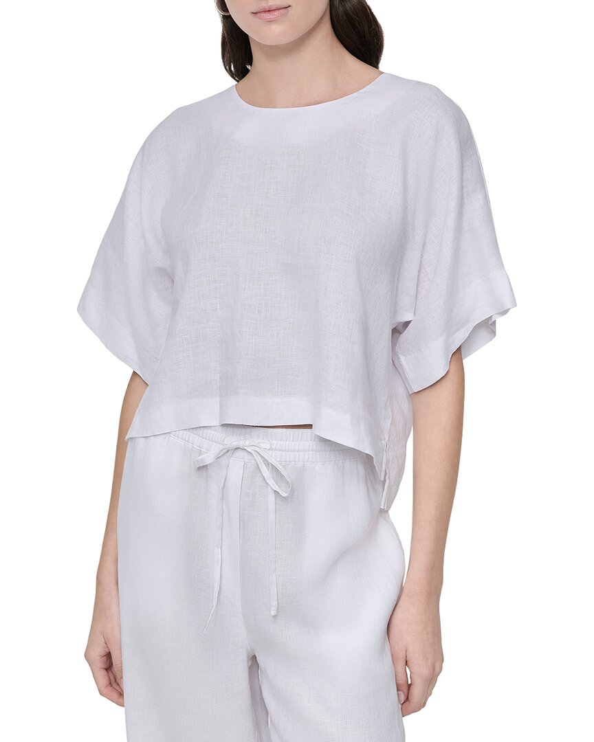 DKNY Drop Shoulder Linen Top