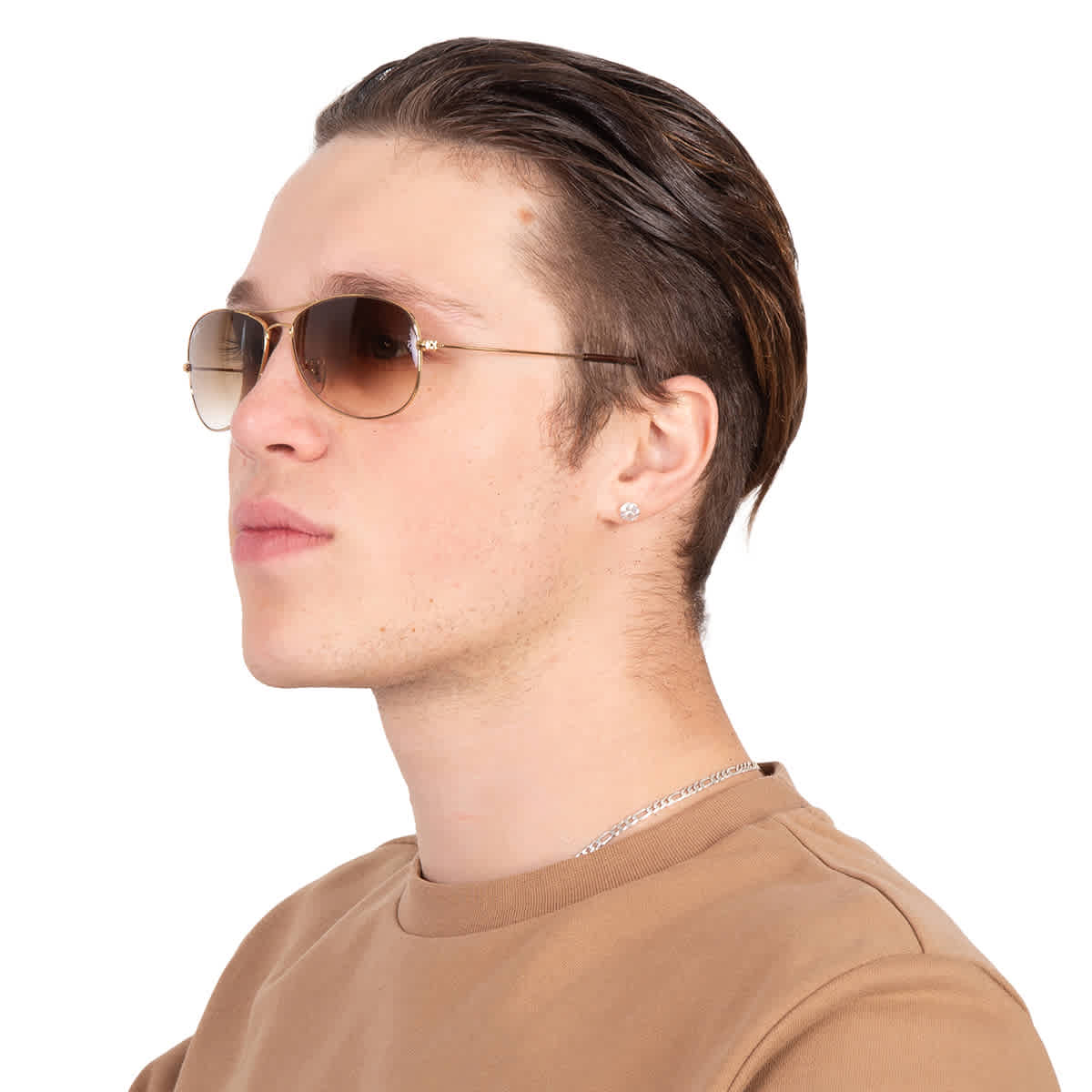 Ray Ban Cockpit Light Brown Gradient Pilot Men's Sunglasses RB3362 001/51 59