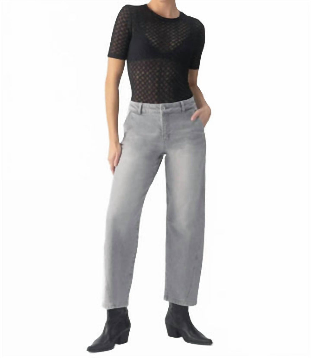 Twisted Seam Barrel Jean In Grey