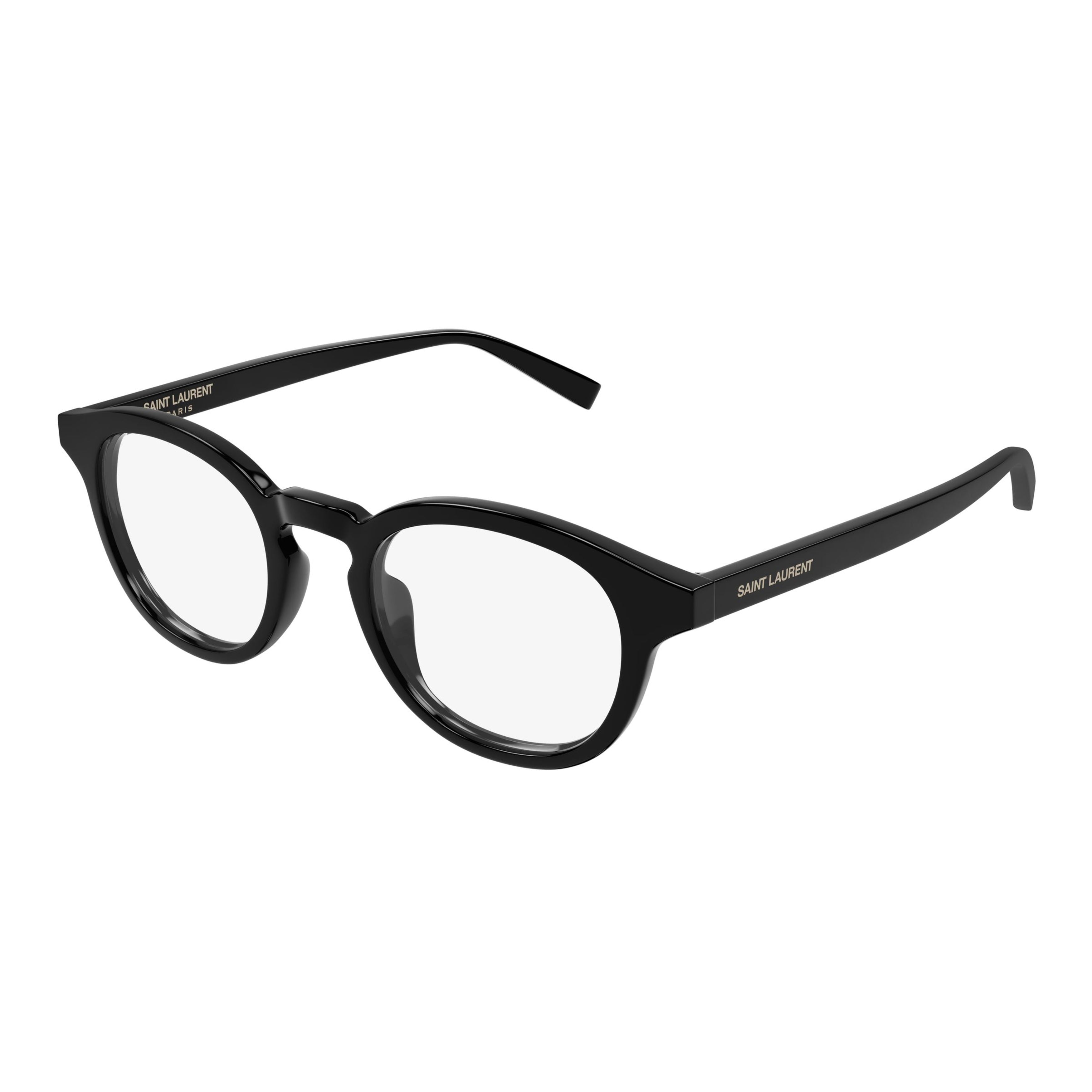 Classic Round Frame Eyeglasses With Glossy Black Finish