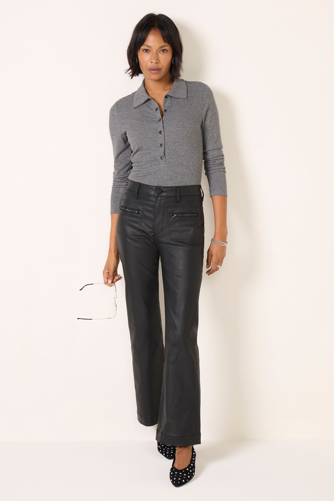 Women's Coated Kelsey w Zip Pants