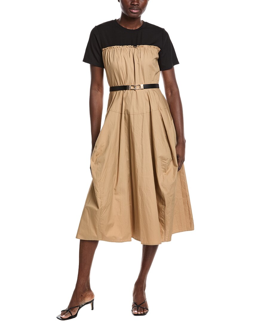 Gracia Color Contrast Midi Dress