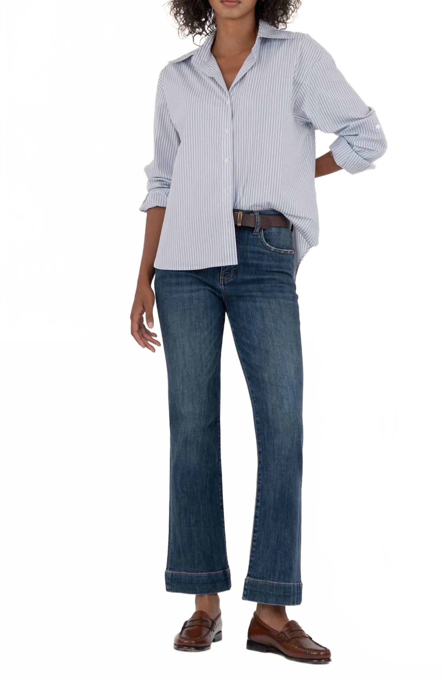 Kelsey High Rise Ankle Flare Jeans In Vibrant Wash