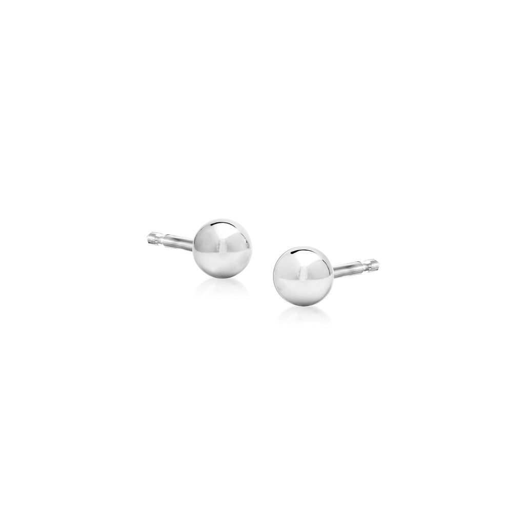 RS Pure by Ross-Simons 4mm 14kt White Gold Ball Stud Earrings