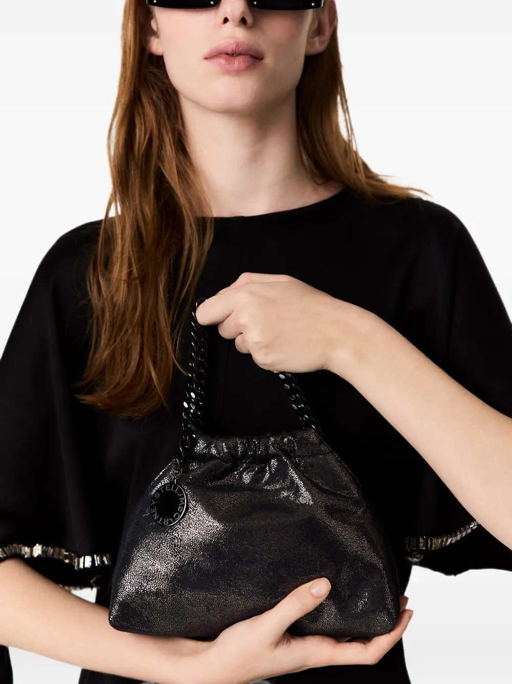 Stella Mccartney Women Falabella Mini Tote Bag With Crackle Effect