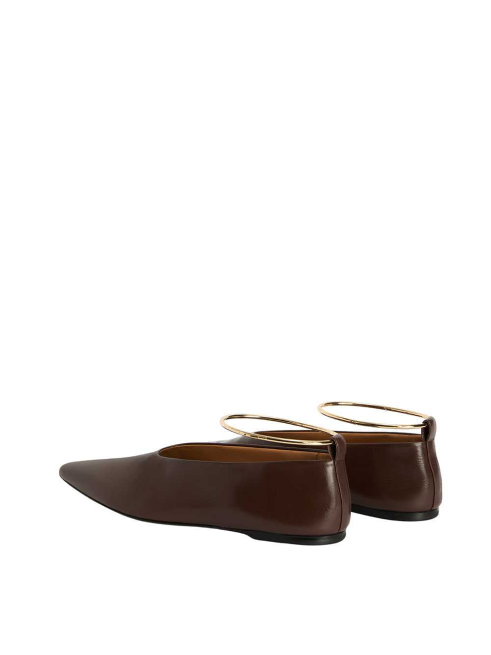 Jil Sander Women Pointed-Toe Suede Ballerinas With Removable Metal Anklet