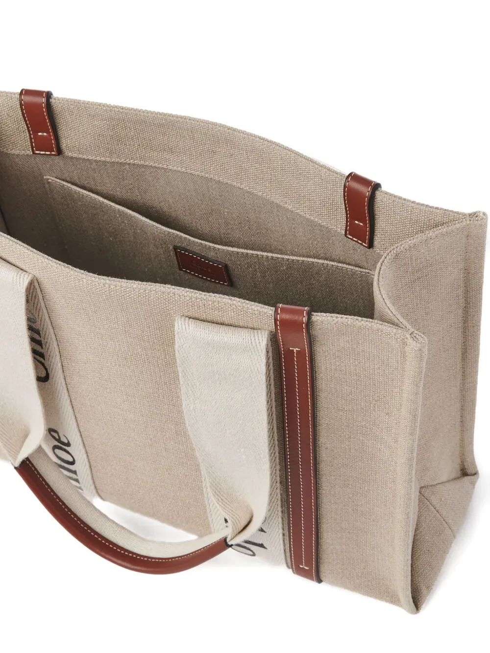 Chloe Women Woody Linen Tote Bag