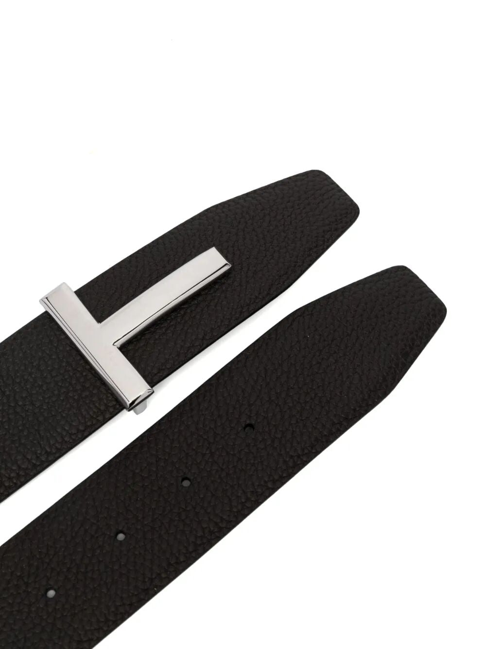 Tom Ford Men Grained Leather T Icon Reversible Belt