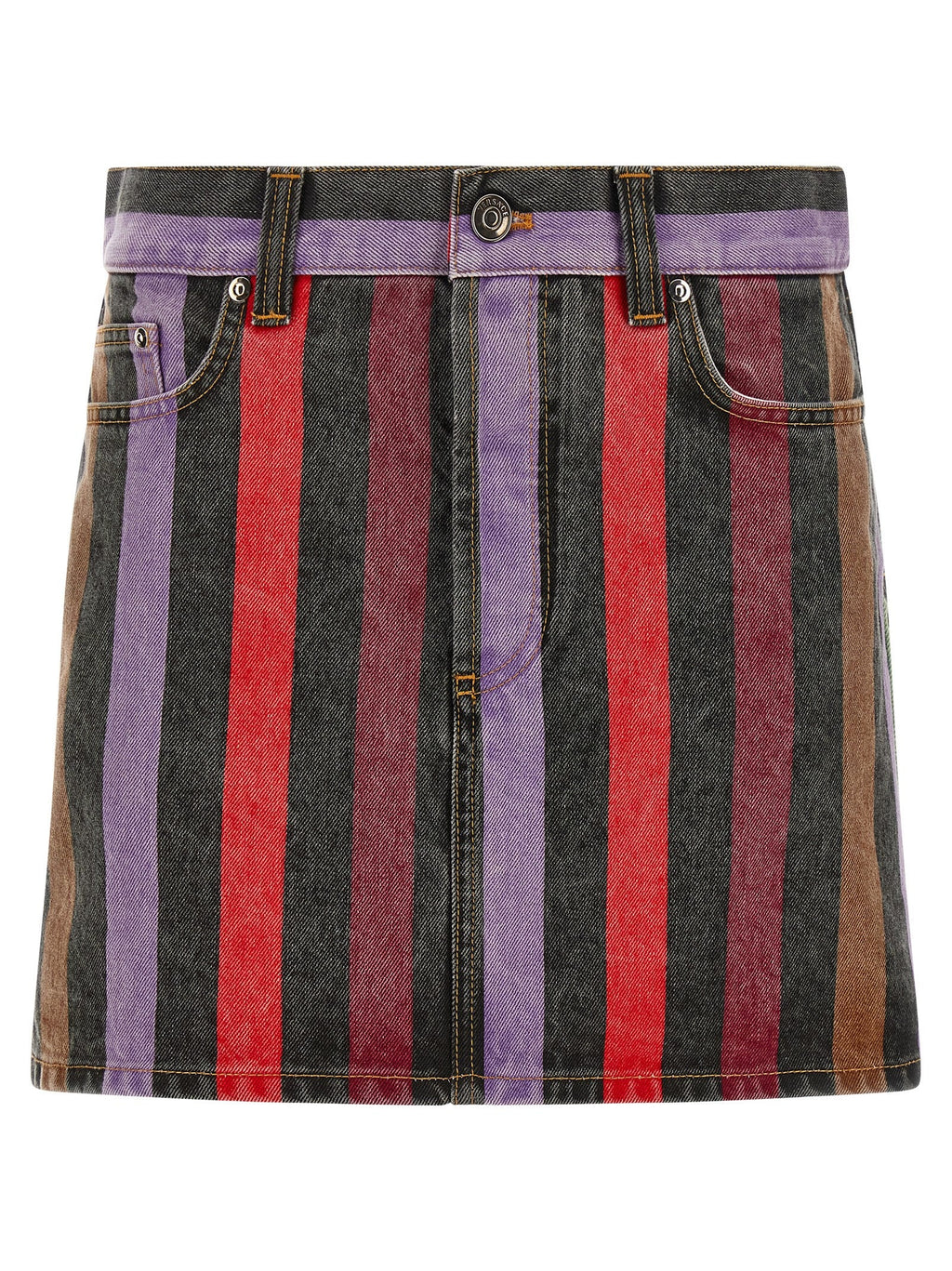 Versace Women Striped Denim Skirt