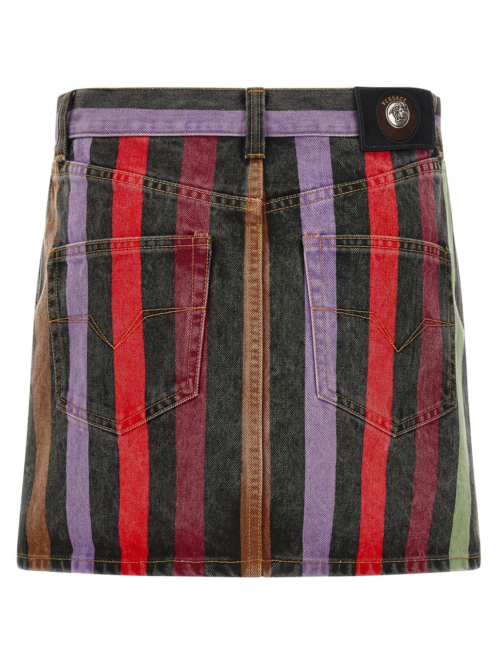 Versace Women Striped Denim Skirt
