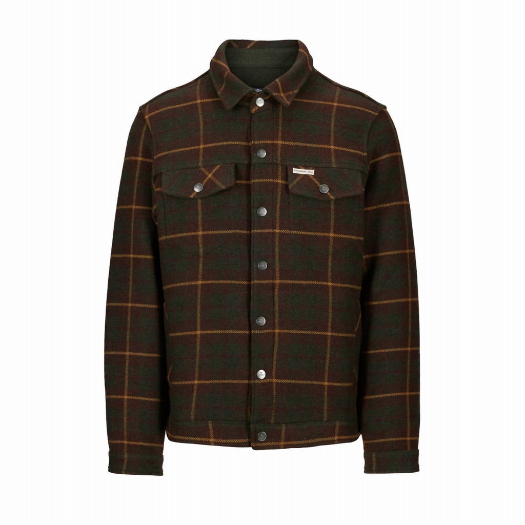 Unisex Wool Jacket In Hunter Brown Checks