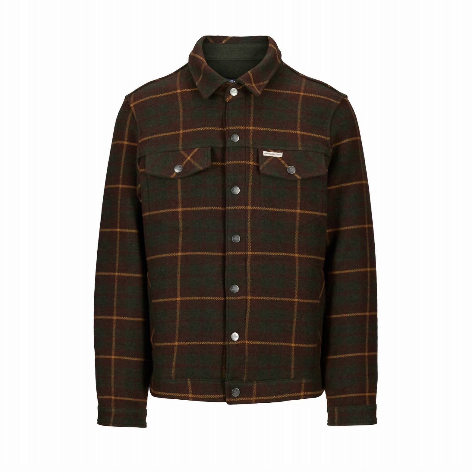Unisex Wool Jacket In Hunter Brown Checks