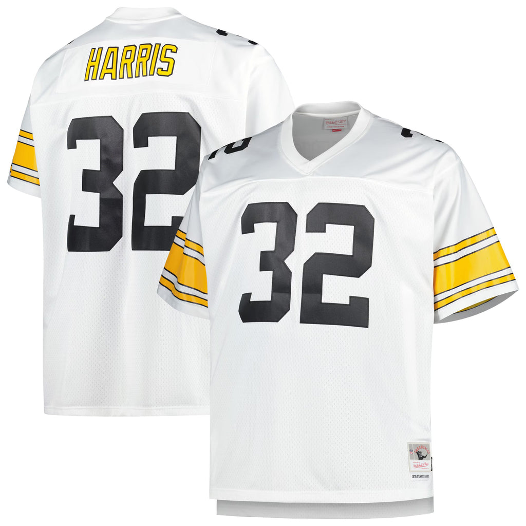 Pittsburgh Steelers Franco Harris Mitchell & Ness White Big & Tall 1976 Retired Player Replica Jersey