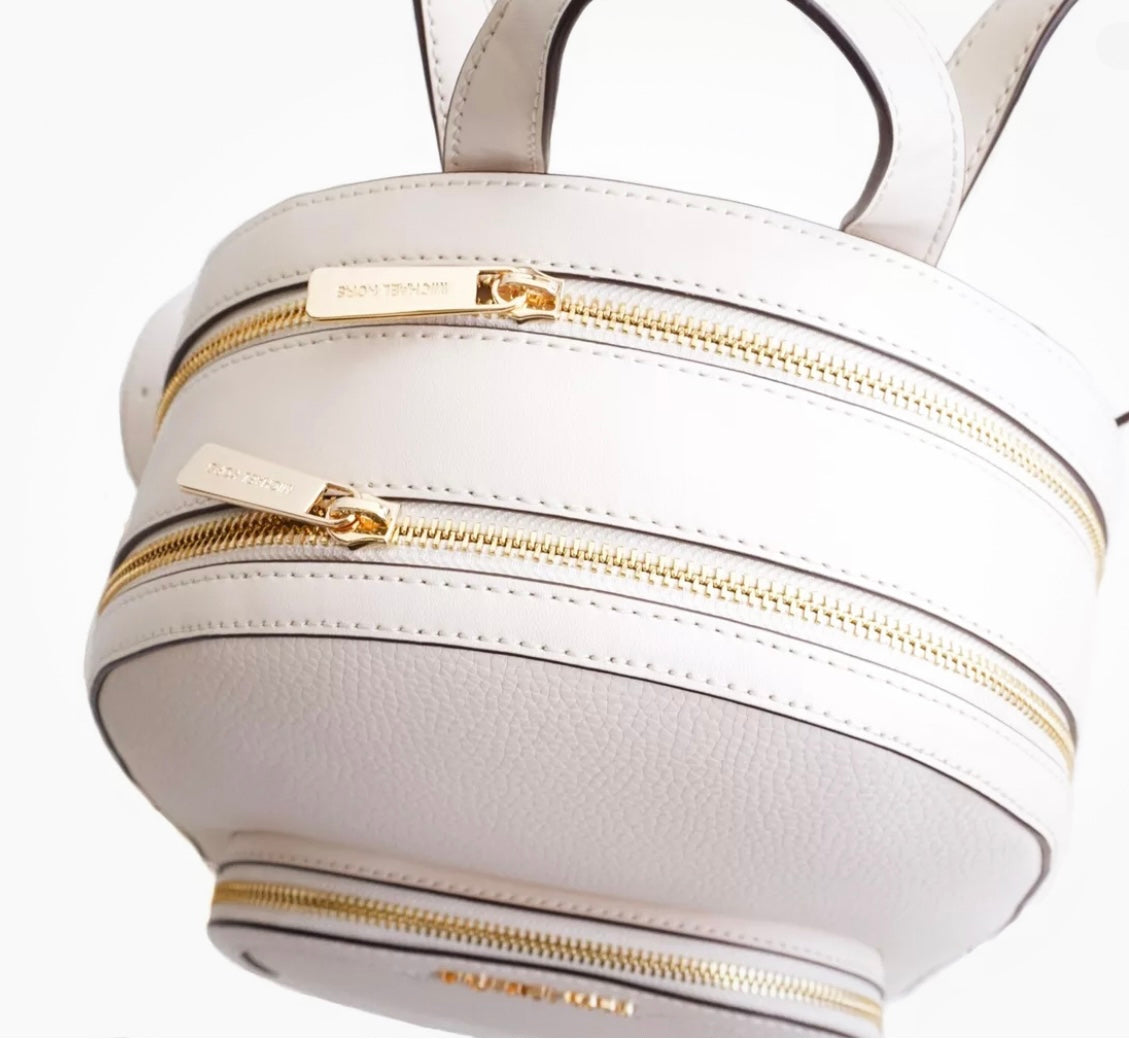 NWT Michael Kors Unisex Jaycee Leather Medium Backpack In Light Cream