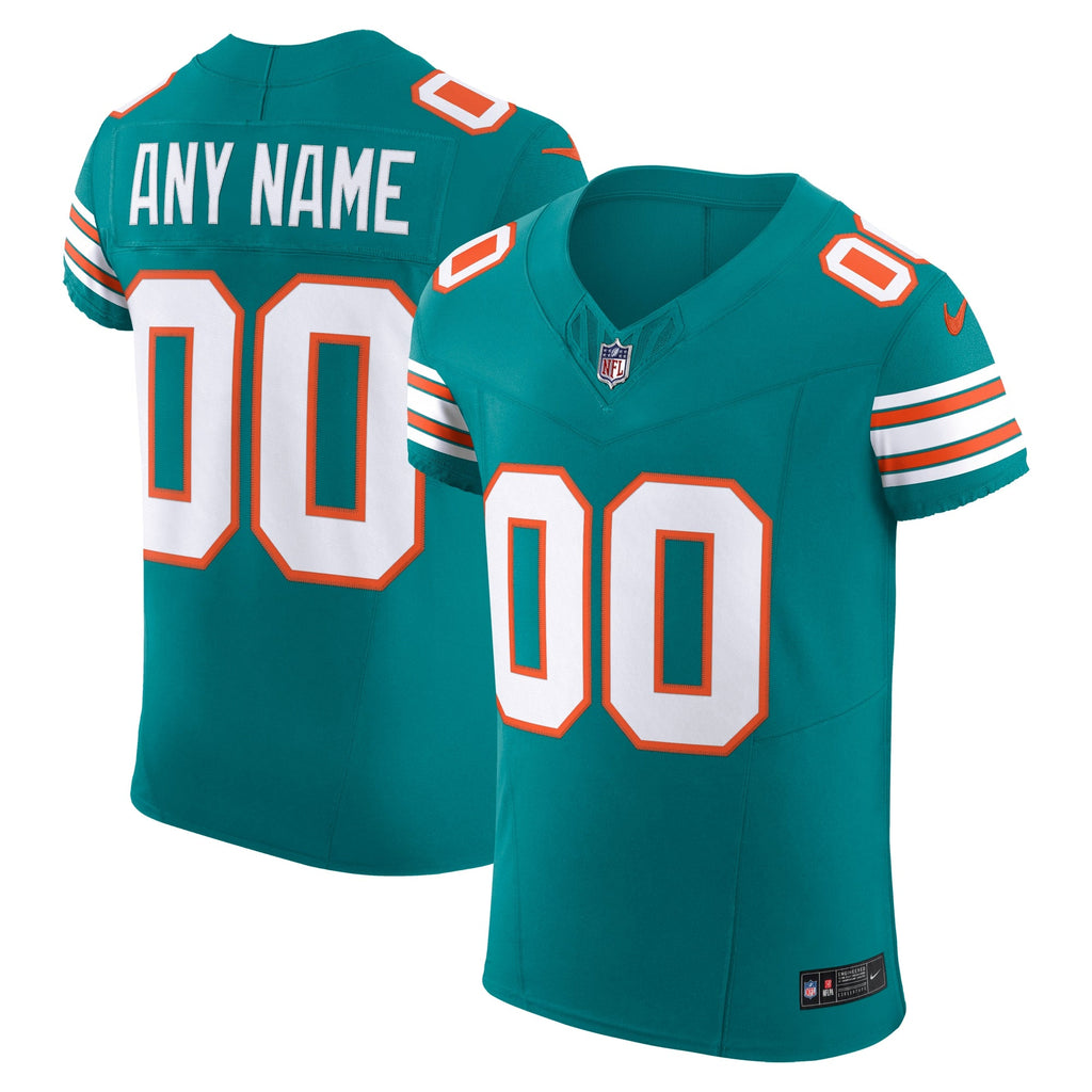 Miami Dolphins Aqua Alternate Vapor F.U.S.E. Elite Custom Jersey