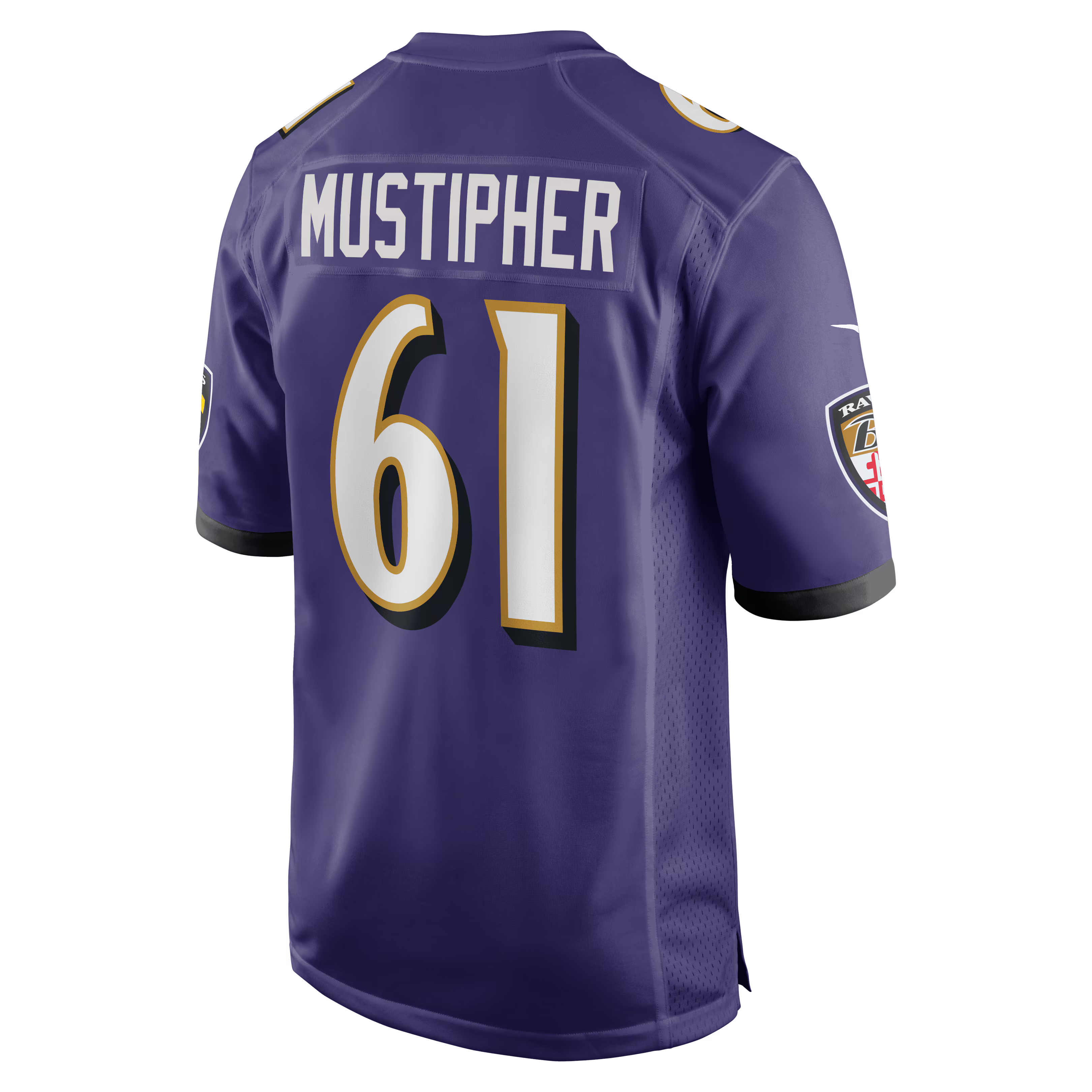 Baltimore Ravens Sam Mustipher Purple Team Game Jersey
