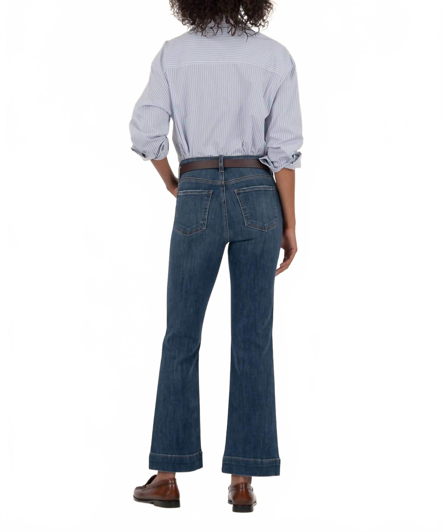 Kelsey High Rise Fab Ab Ankle Flare Wide Hem In Vibrant