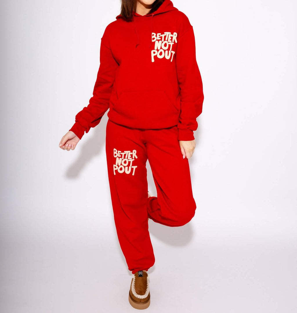 Better Not Pout Sweatpant In Red