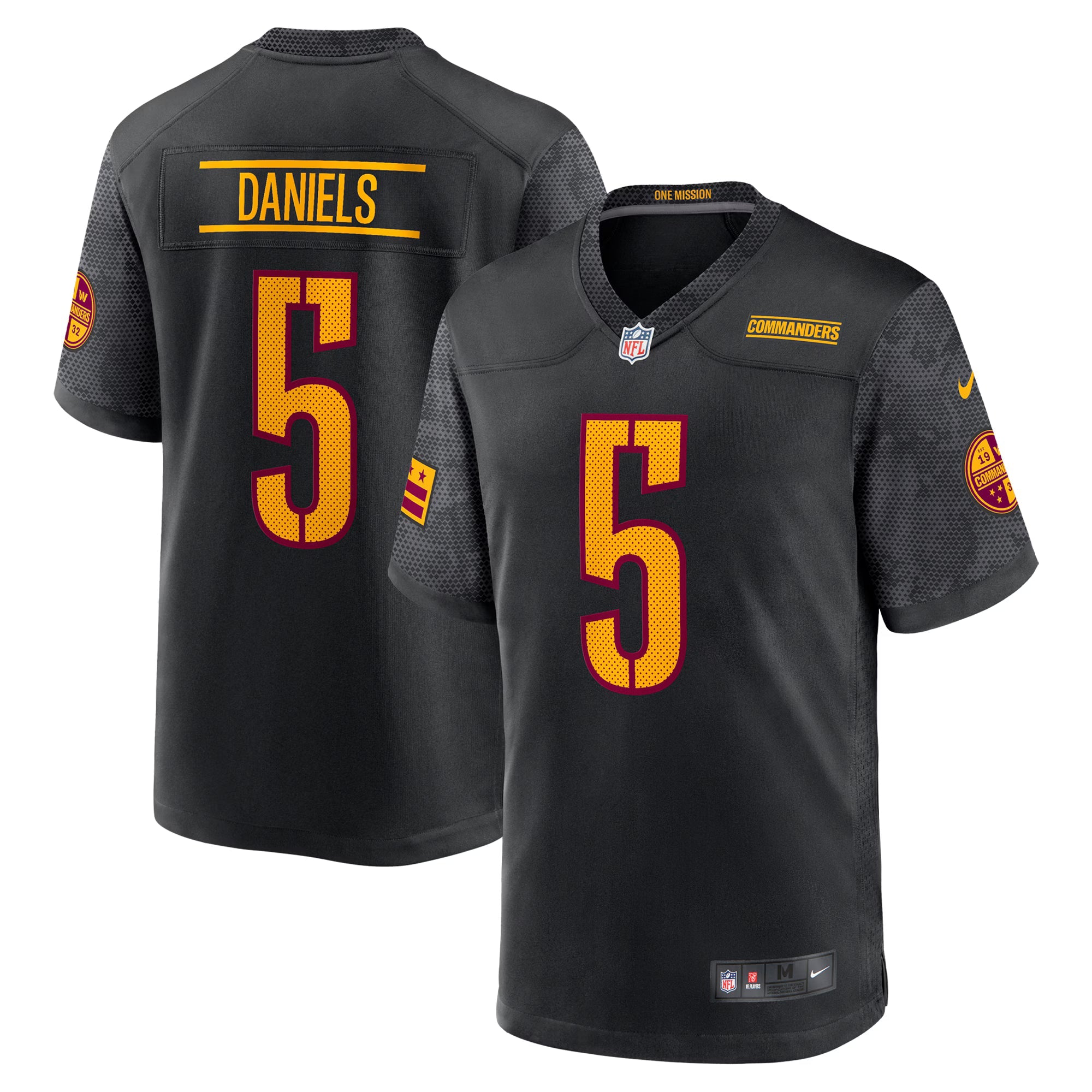 Washington Commanders Jayden Daniels Black Alternate Game Player Jersey