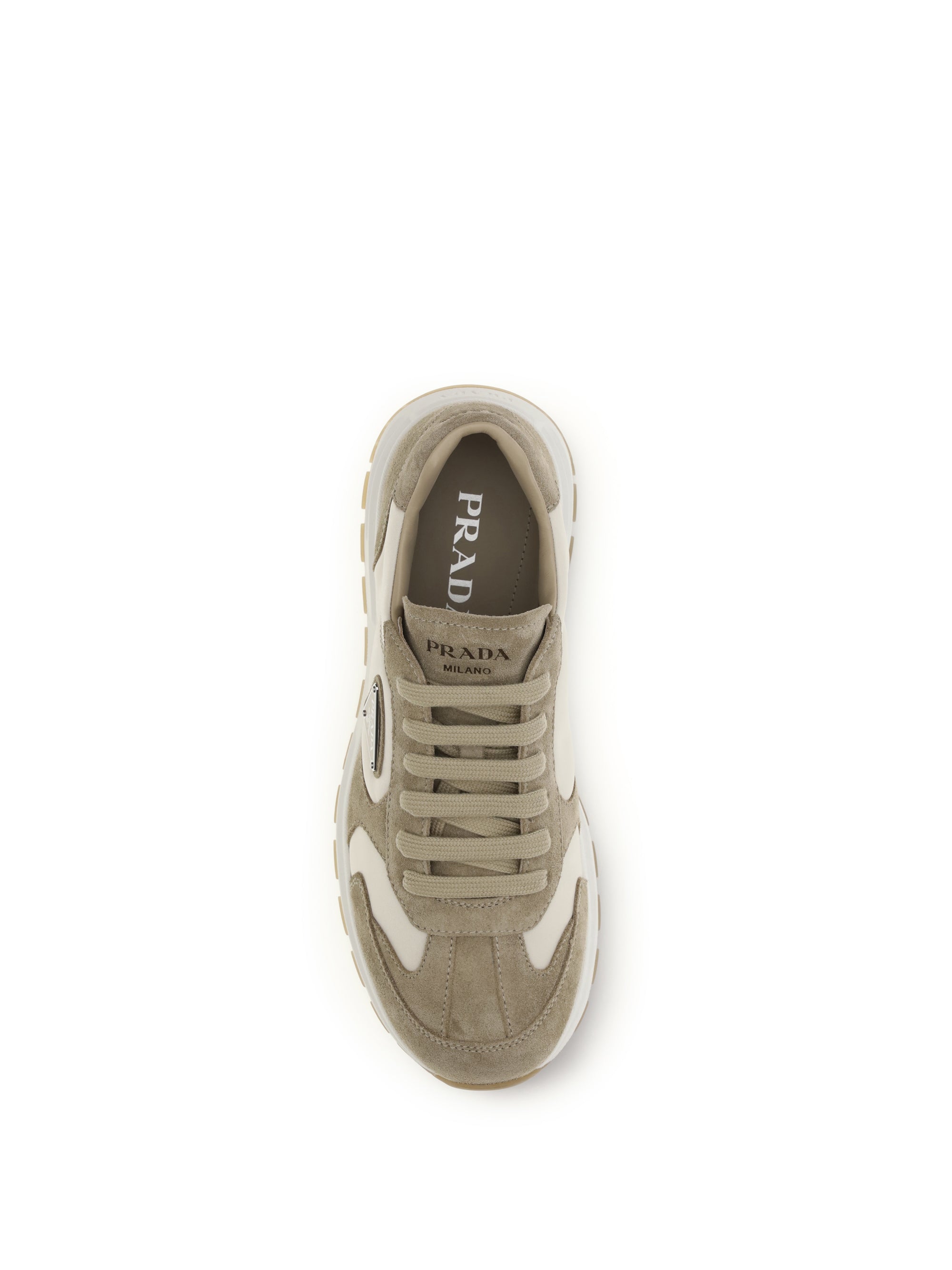 Prada Men Prax Sneakers In Suede And Re-Nylon