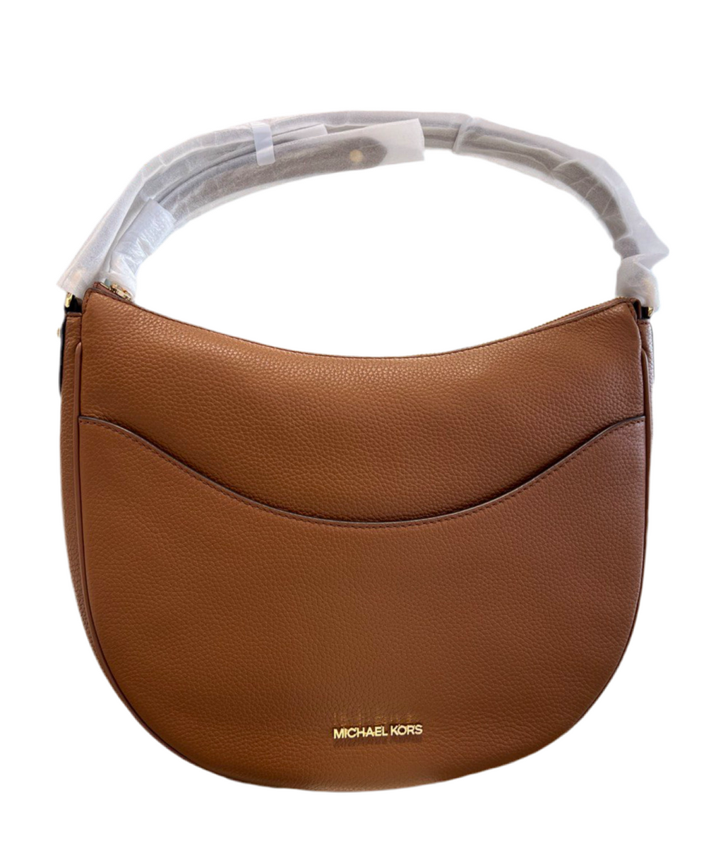 NWT Michael Kors Large Dover Half Moon Shoulder Bag In Brown