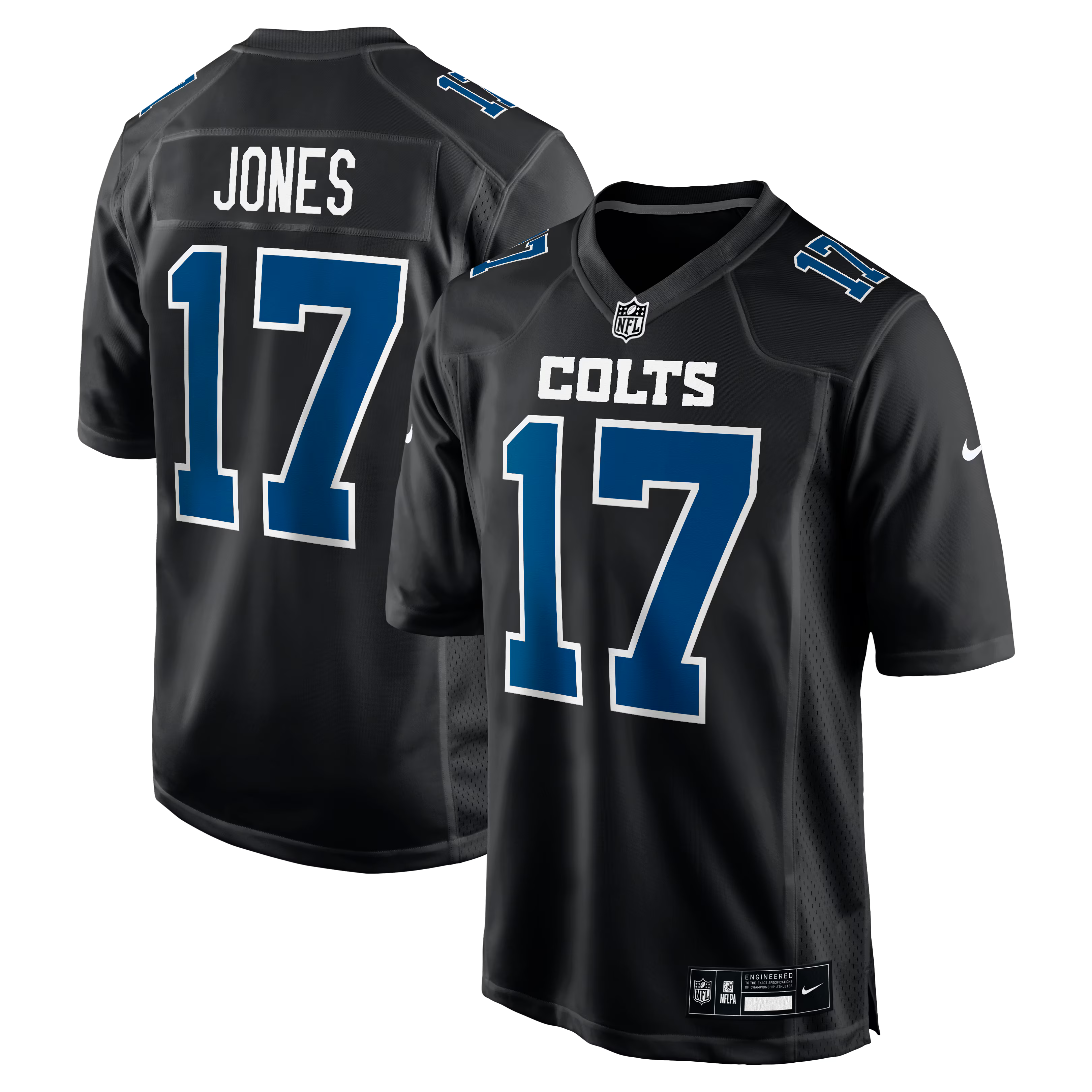 Indianapolis Colts Daniel Jones Carbon Black Fashion Game Jersey