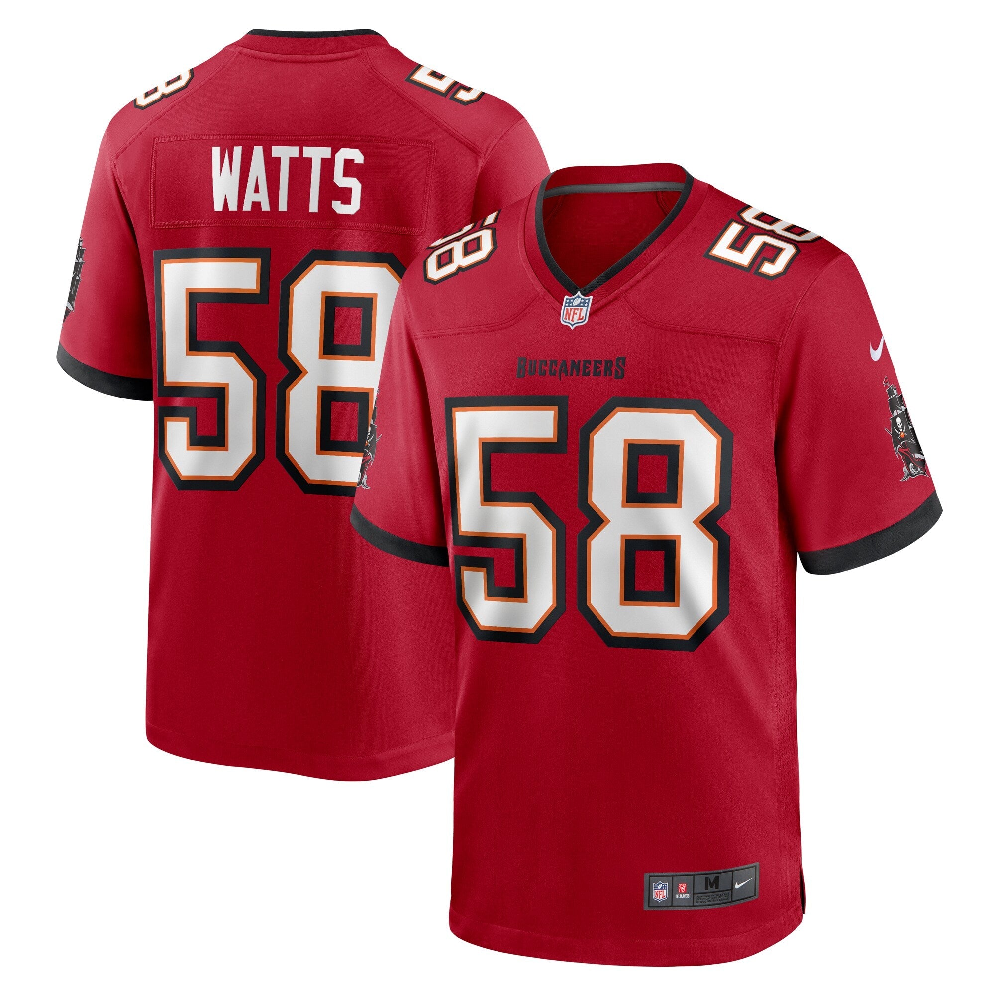 Tampa Bay Buccaneers Markees Watts Red Game Jersey