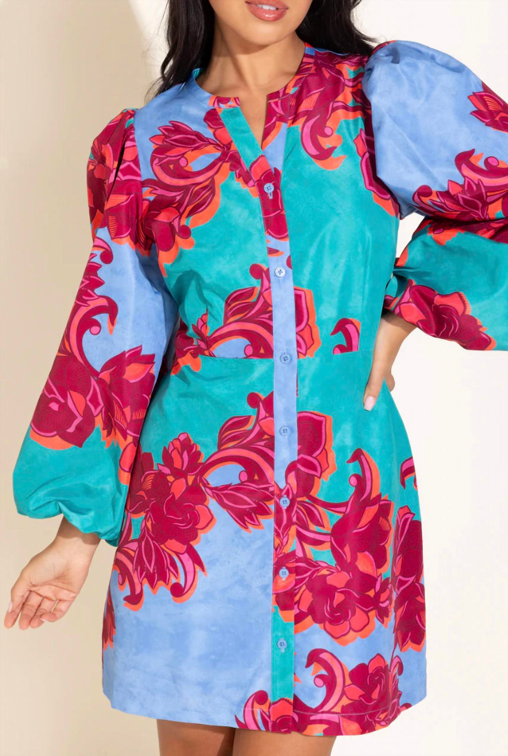 Cactus Flower Athena Dress In Multi