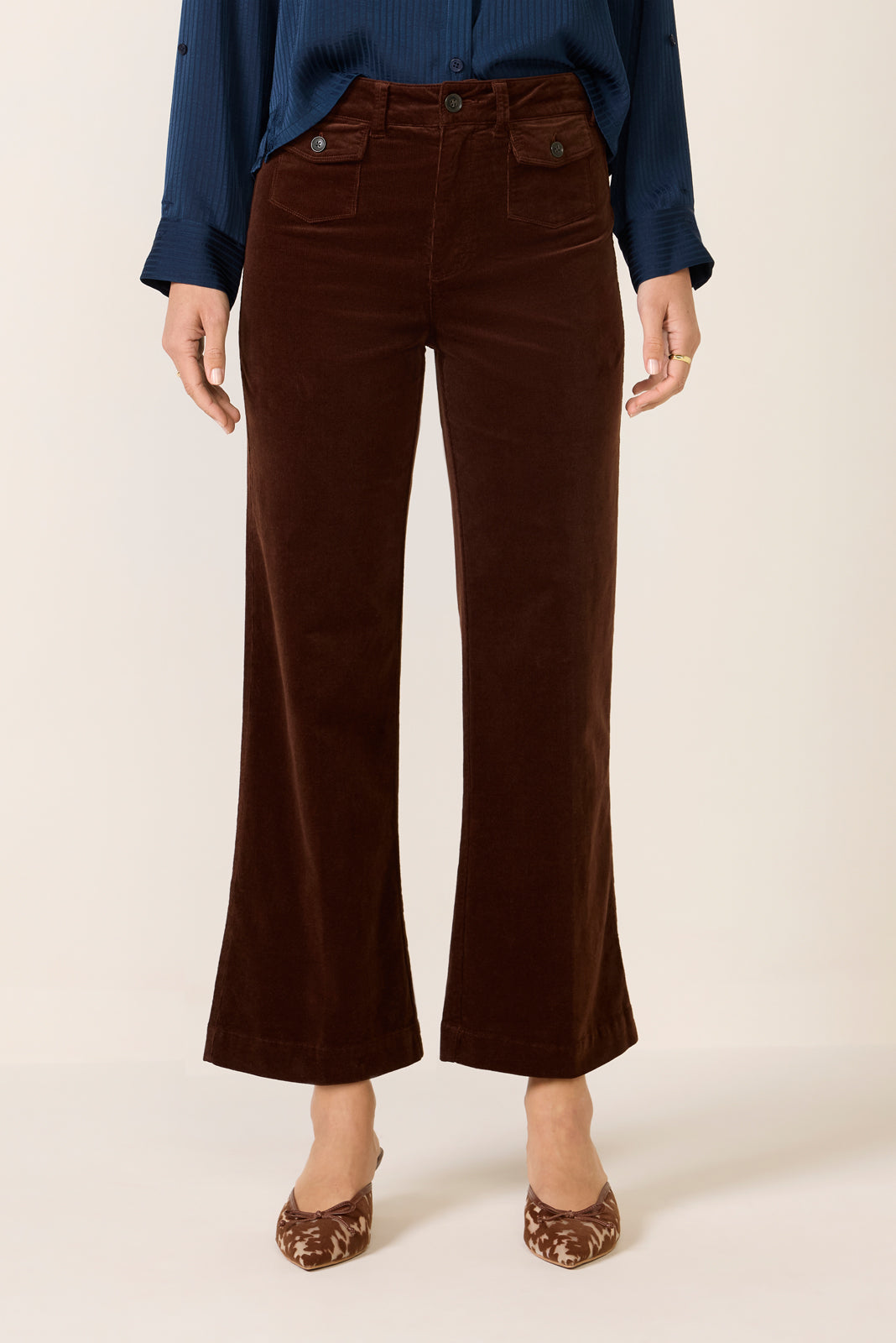 Women's Leenah Bootcut Ankle w Mini Patch Pockets Pants