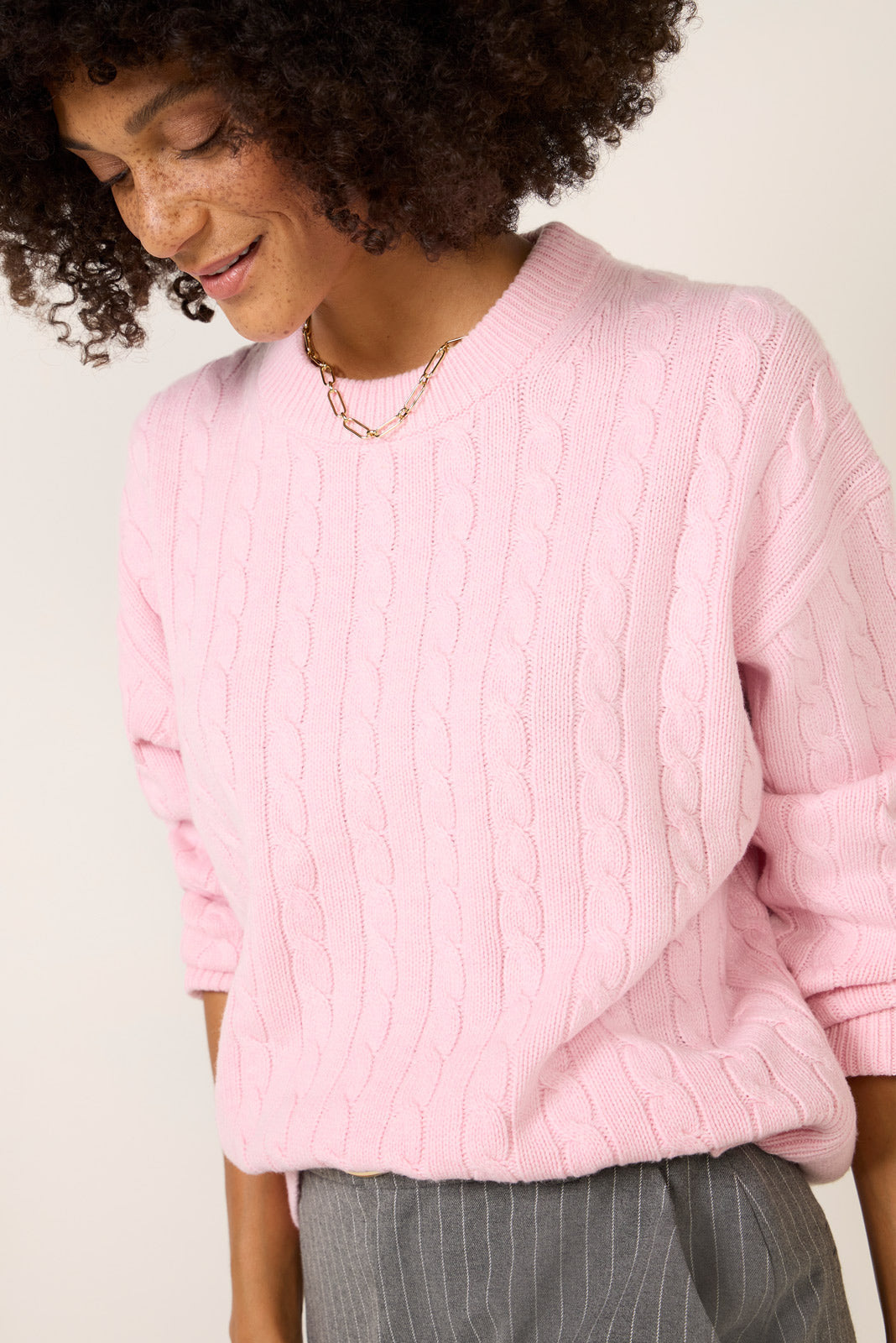 Women's Crew Cable Sweater Top