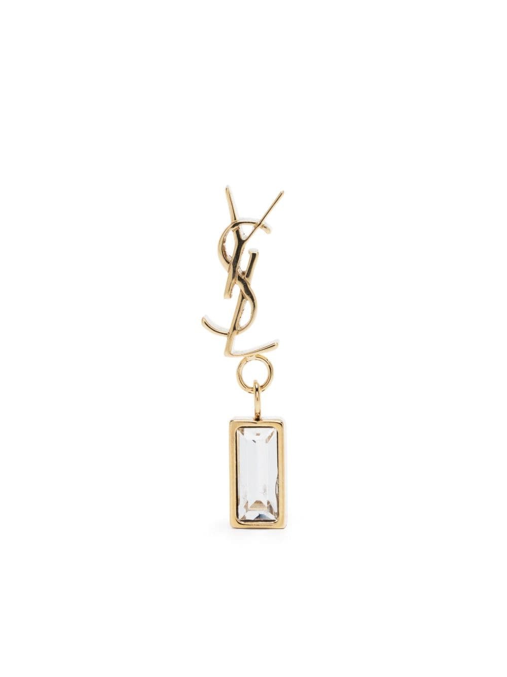 Saint Laurent Women Cassandre Single Earring In Metal And Rhinestones