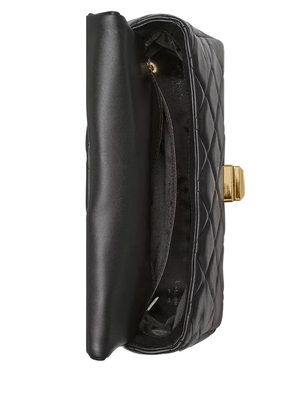NWT Kate Spade Carey Quilted Leather Small Flap Crossbody Bag In Black