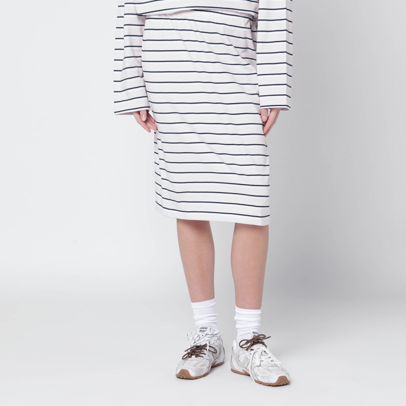 Rotate Lilac Striped Pencil Skirt Women