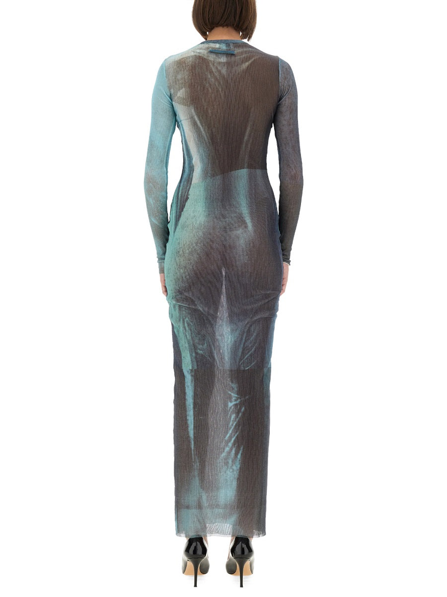 Jean Paul Gaultier Women "Water" Mesh Long Dress